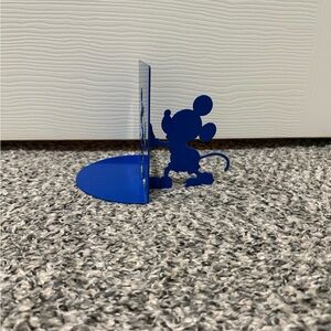 Blue Metal Mouse Bookend